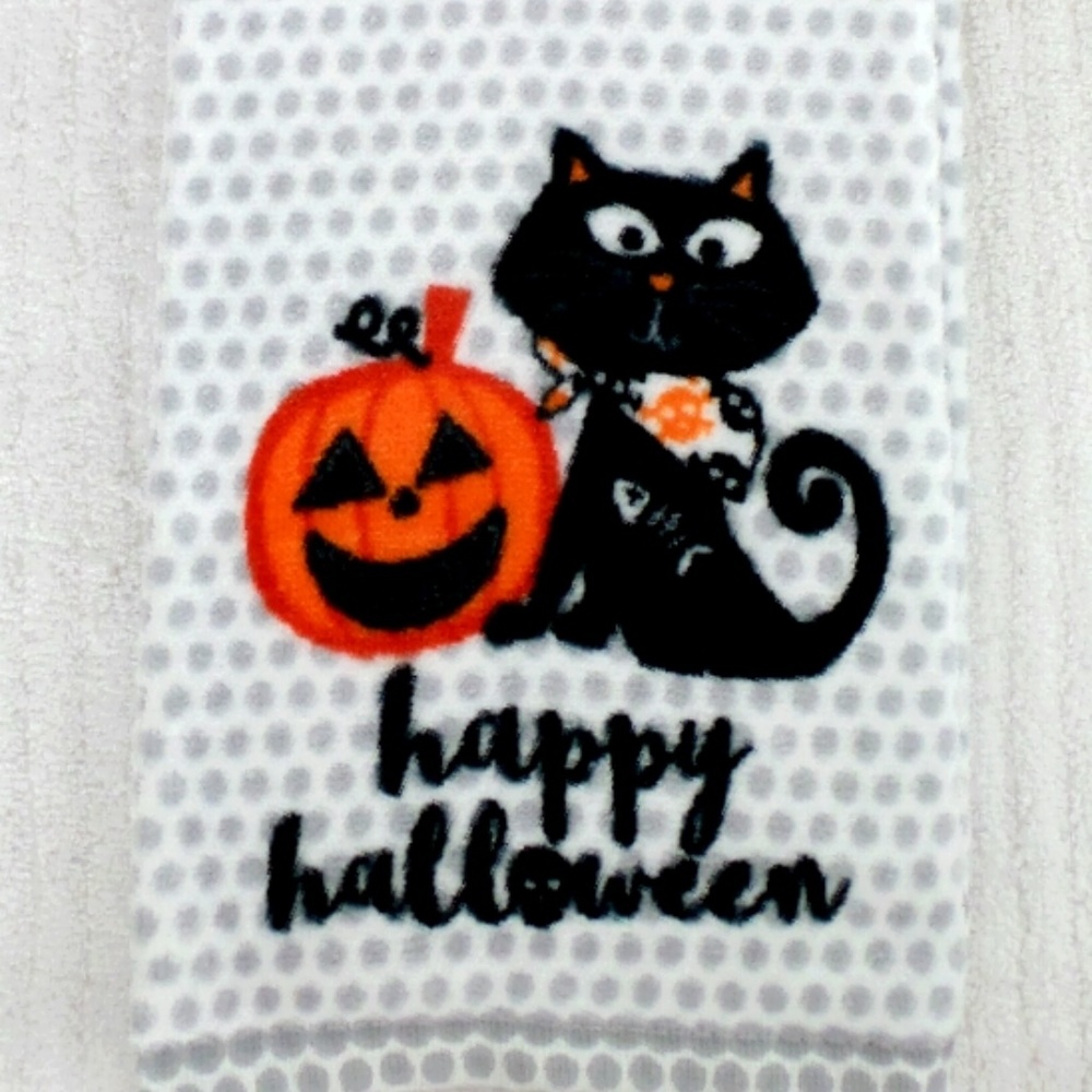 NICOLE MILLER Kitchen Towels 2 HAPPY HALLOWEEN
